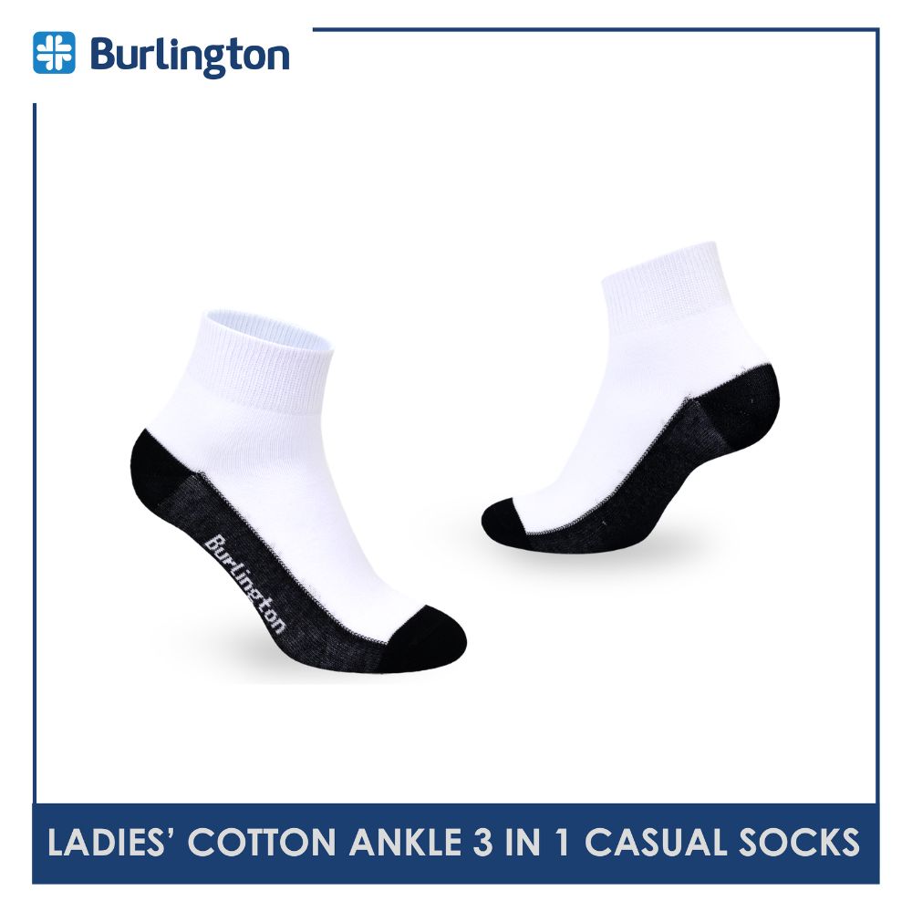 Burlington Ladies' Cotton Thin Casual Socks 3 pairs in a pack 622B