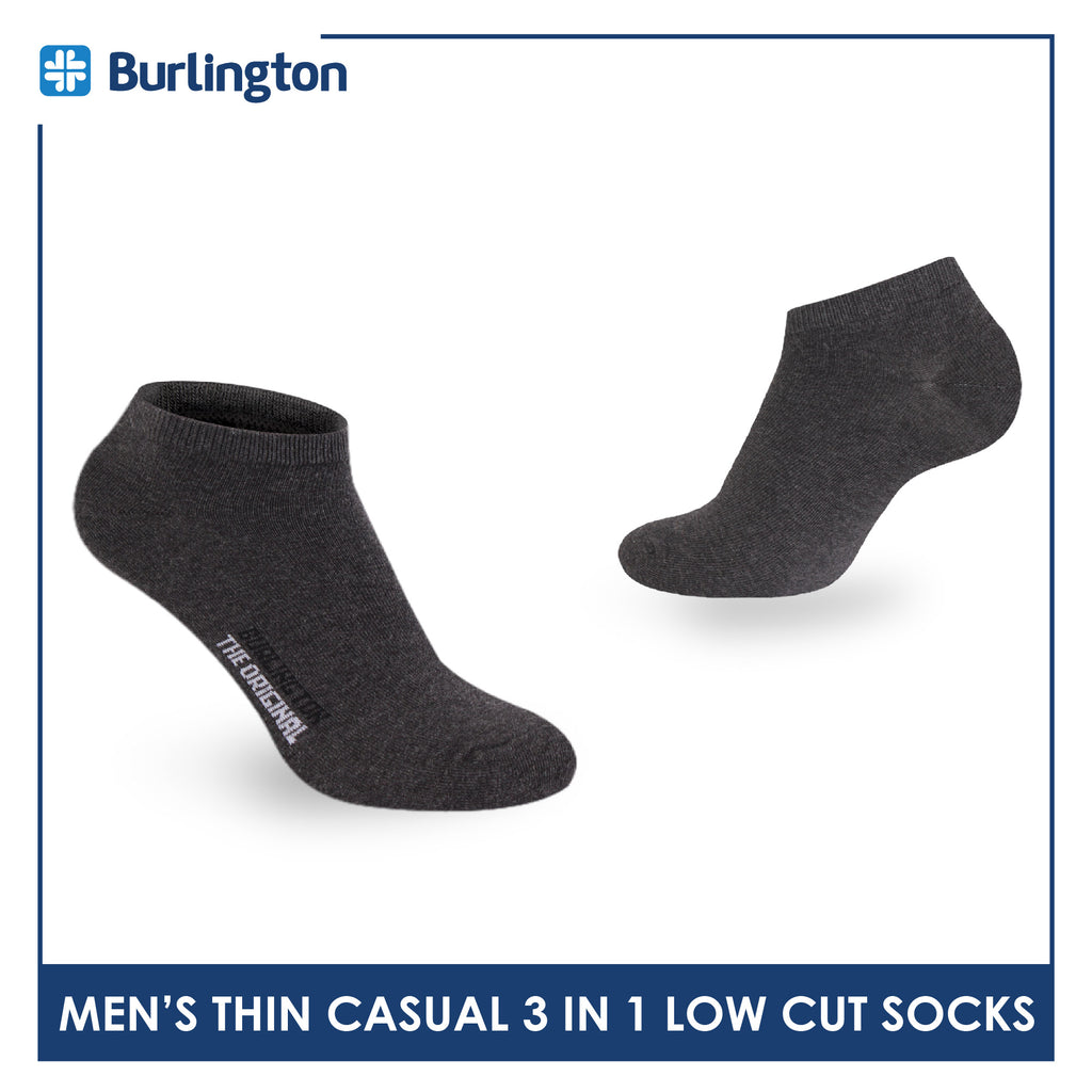 Burlington Men's Cotton Lite Thin Casual Low Cut Socks 3 pairs in a pack 140