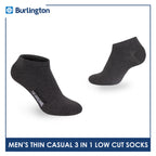 Burlington Men's Cotton Lite Thin Casual Low Cut Socks 3 pairs in a pack 140