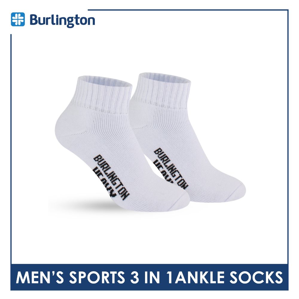 Burlington Men's Thick Sports Heavy Ankle socks 3 pairs in 1 pack 0222H