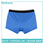 Biofresh Boys' Antimicrobial Cotton Boxer Brief 3 pieces in a pack UCBBG14