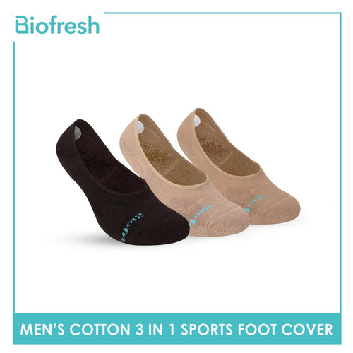 Biofresh Men's Antimicrobial Odor Free No Show Thick Sports Socks 3 pairs in a pack RMFSG01