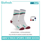 Biofresh Runfresh Men's Antimicrobial Cotton Embroidered Thick Sports Crew Socks 1 pair RRMSE632