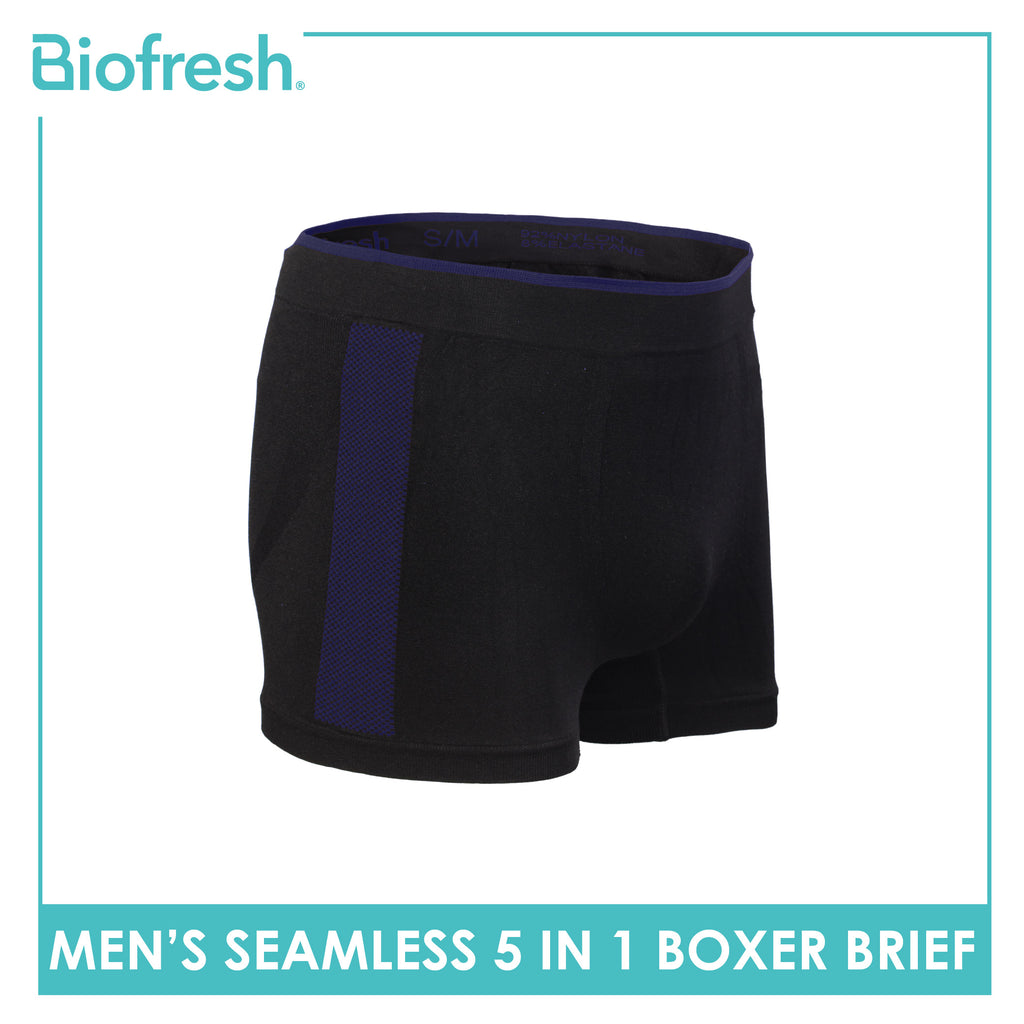 Biofresh Men's OVERRUNS Seamless Boxer Brief 5 pieces in 1 pack OUMBBGCO