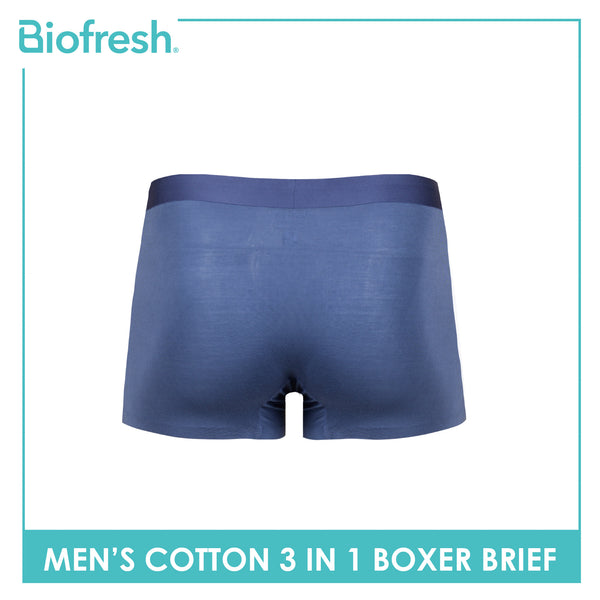 Biofresh Men's Antimicrobial Cotton Boxer Brief 3 pieces in a pack UMBBG521