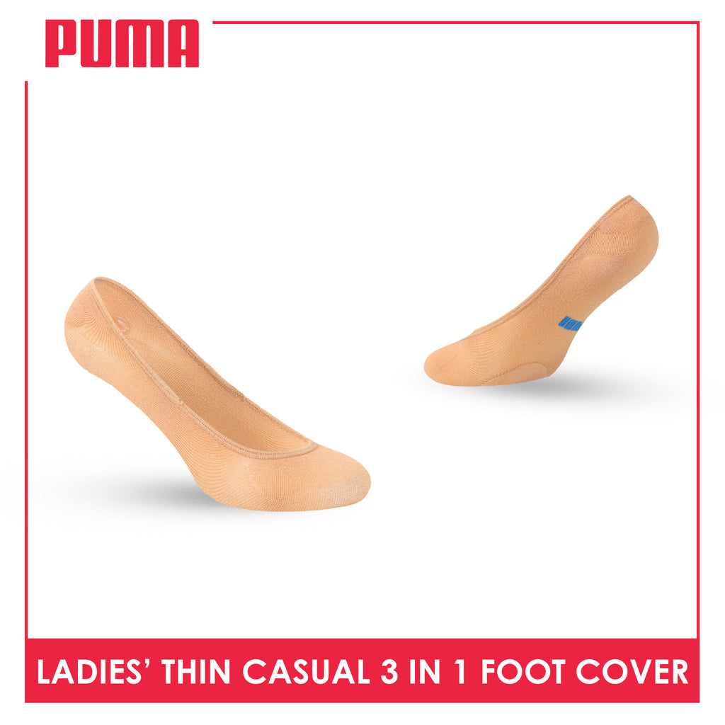 Puma Ladies' Cotton Lite Thin Casual Foot Cover 3 pairs in a pack PLFG1G