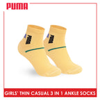 Puma Girl's Cotton Thin Casual Ankle Socks 3 pairs in 1 pack PGCG611