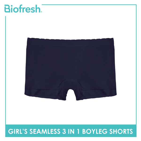 Biofresh Girls’ Antimicrobial Seamless Panty Boyleg Shorts 3 pieces in a pack UGPBG4