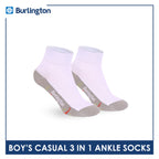 Burlington Boys’ Cotton Casual Ankle Socks 3 pairs in 1 pack BBCKG81