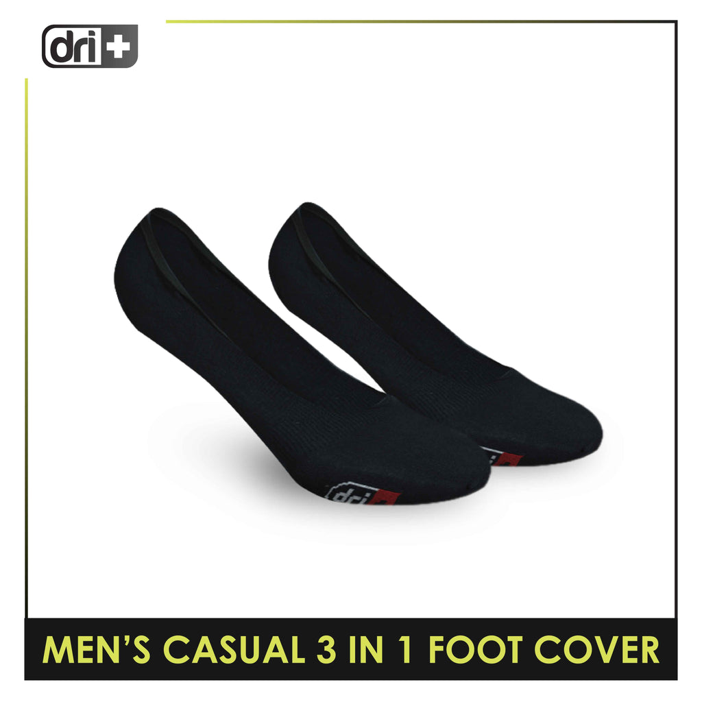 Dri Plus Cotton Lite Thin Casual  No Show Socks With Anti Slip Heel Gel 3 pairs in a pack DMCFG2