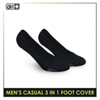 Dri Plus Cotton Lite Thin Casual  No Show Socks With Anti Slip Heel Gel 3 pairs in a pack DMCFG2