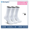 Burlington Ladies’ Cotton Lite Thin Casual Crew Socks 3 pairs in a pack 6149