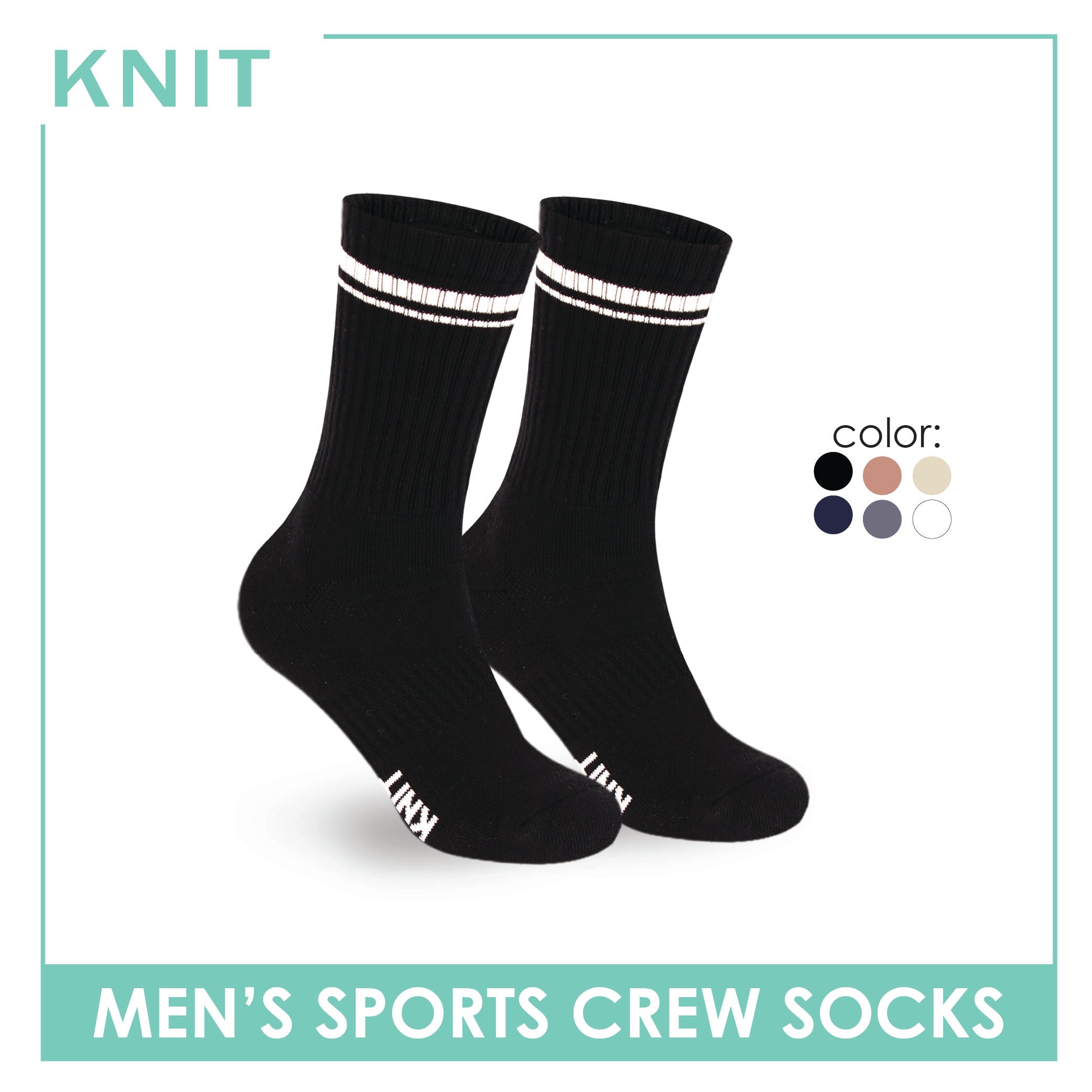 Knit Men's Cotton Thick Sports Crew Socks 1 pair KMSK2