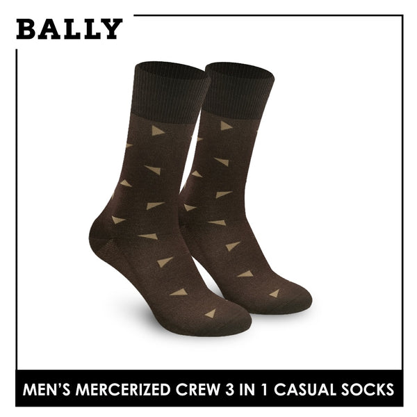 Bally Men's Mercerized Crew Thin Casual Socks 3 pairs in a pack YMMKG7