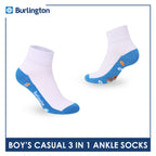 Burlington Boys’ Cotton Casual Ankle Socks 3 pairs in 1 pack BBCKG83