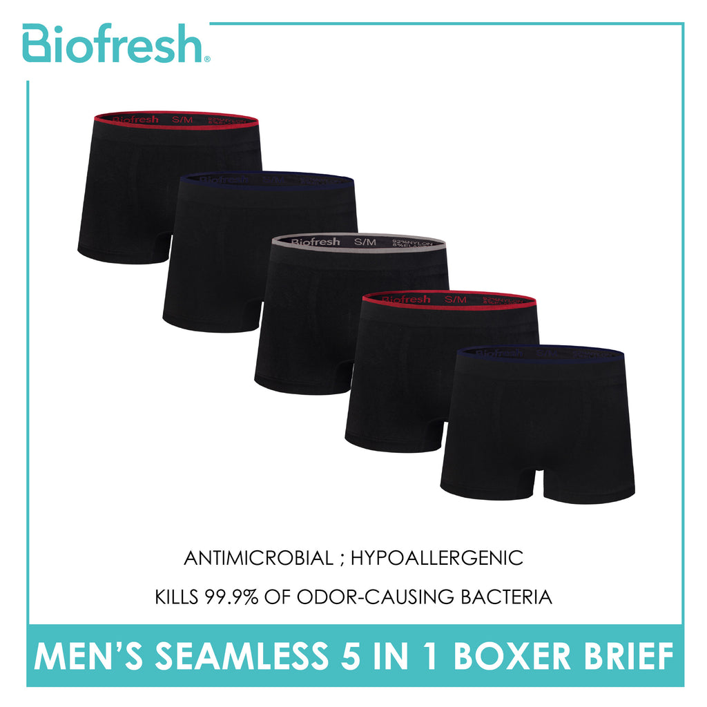 Biofresh Men's OVERRUNS Seamless Boxer Brief 5 pieces in 1 pack OUMBBGCO