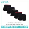 Biofresh Men's OVERRUNS Seamless Boxer Brief 5 pieces in 1 pack OUMBBGCO