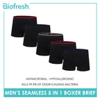Biofresh Men's OVERRUNS Seamless Boxer Brief 5 pieces in 1 pack OUMBBGCO