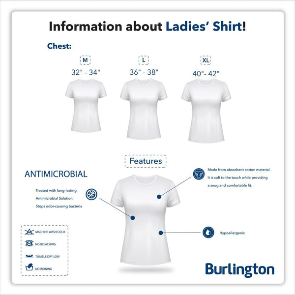 Burlington Ladies' Cotton Bearlington Women’s Month Roundneck Shirt 1pc TBLDSRWM2
