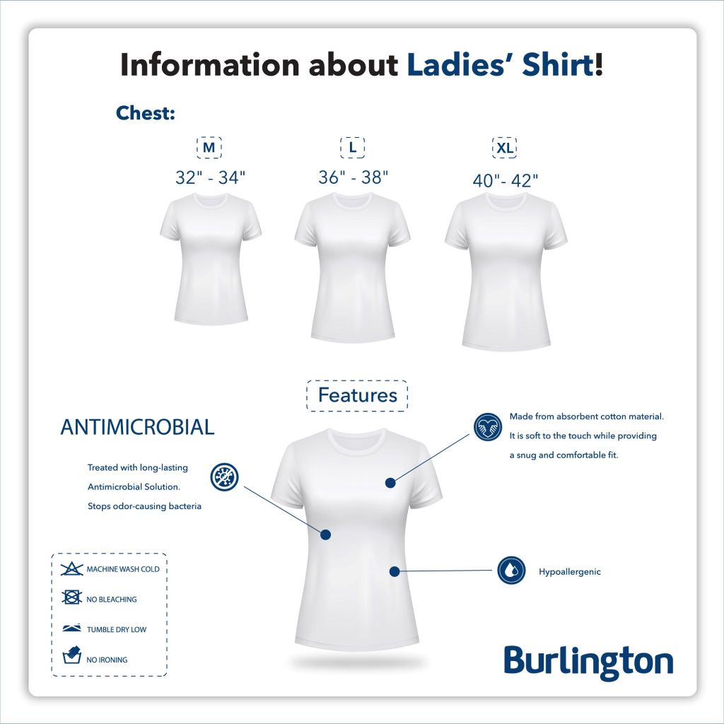 Burlington Ladies' Cotton Bearlington Women’s Month Roundneck Shirt 1pc TBLDSRWM3