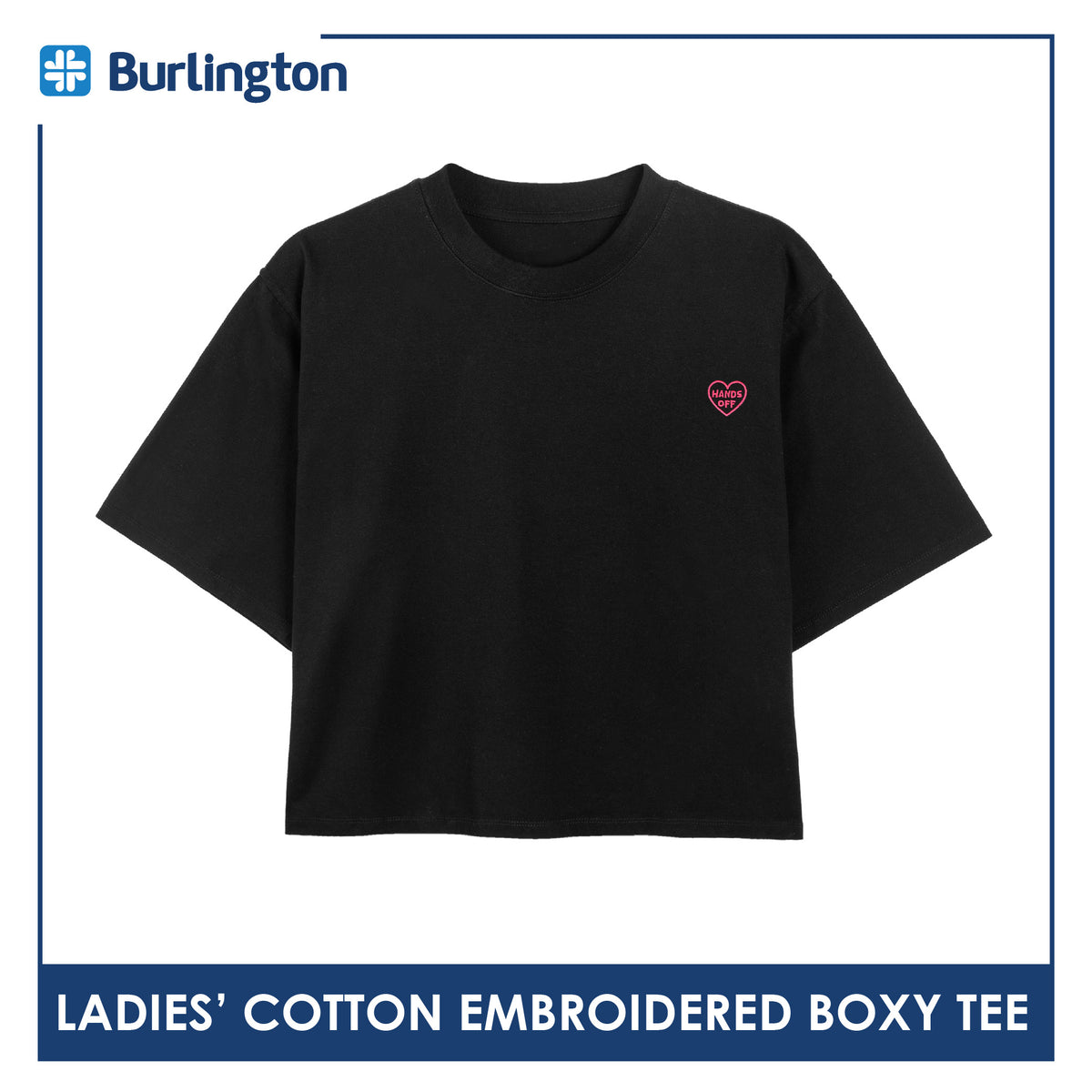 Burlington Ladies' Embroidered Cotton Boxy Tee 1 piece GTLSR631