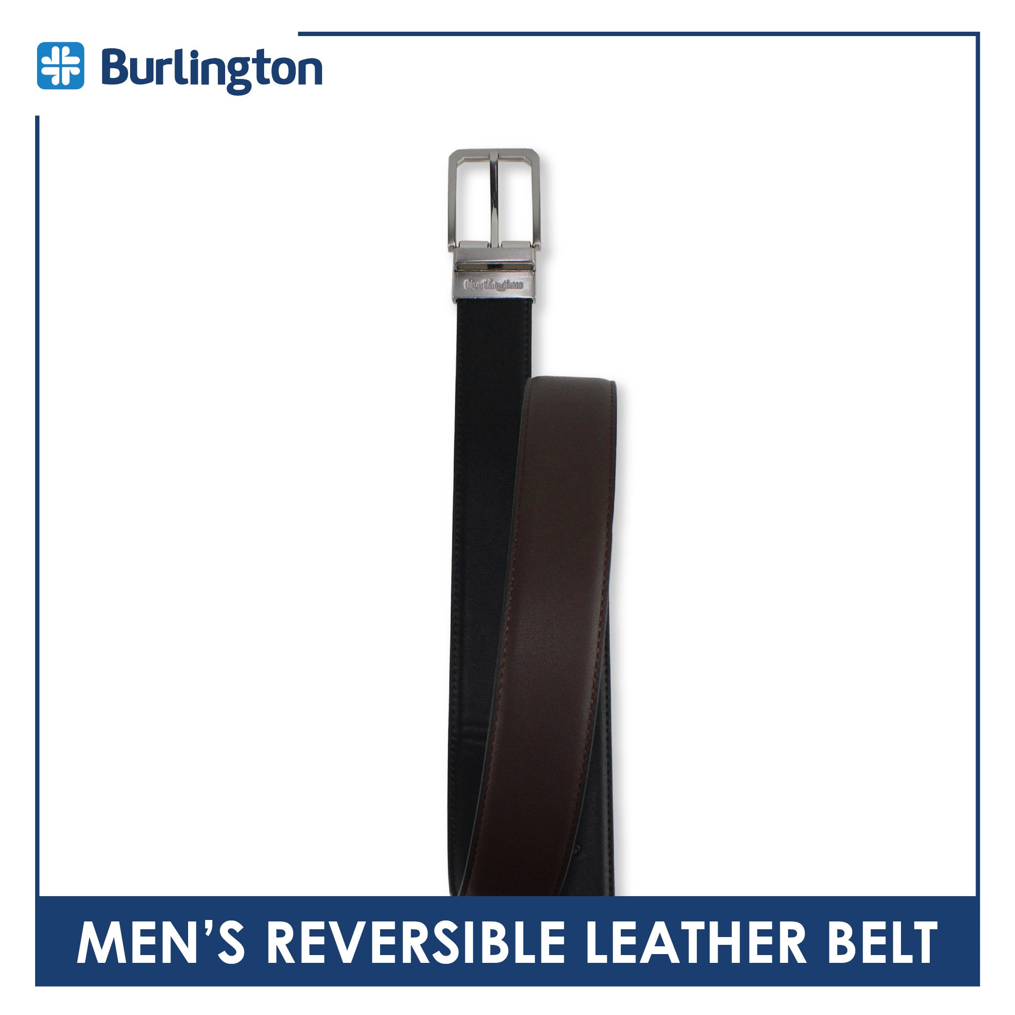 Burlington Men's Reversible Genuine Leather Belt 1 piece JMLR514
