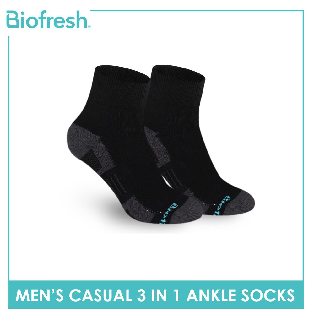 Biofresh Men’s Sweat Absorbent Ankle Lite Thin Casual Socks 3 pairs in a pack RMCKG14