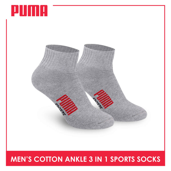 Puma Men's Cotton Thick Sports Ankle Socks 3 pairs in a pack PMSKG12