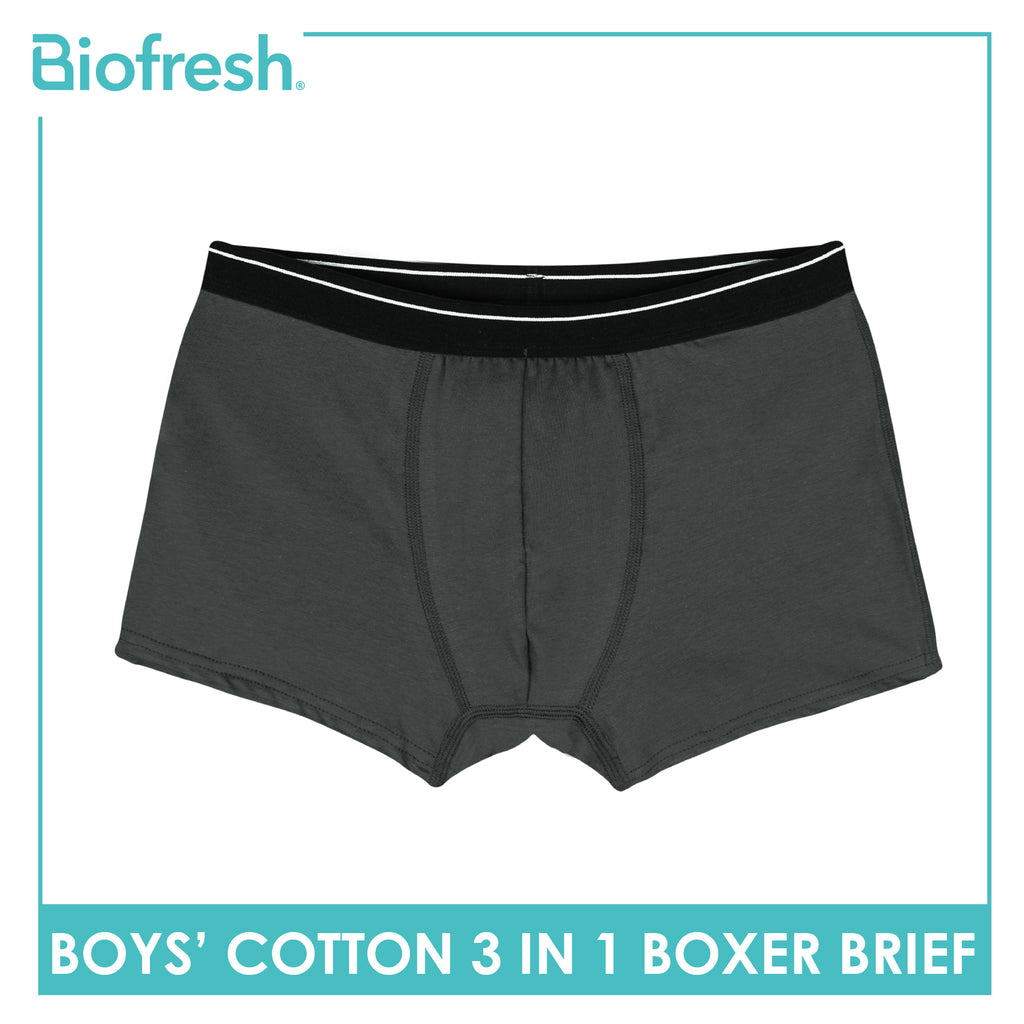 Biofresh Boys' Antimicrobial Cotton Boxer Brief 3 pieces in a pack UCBBG14