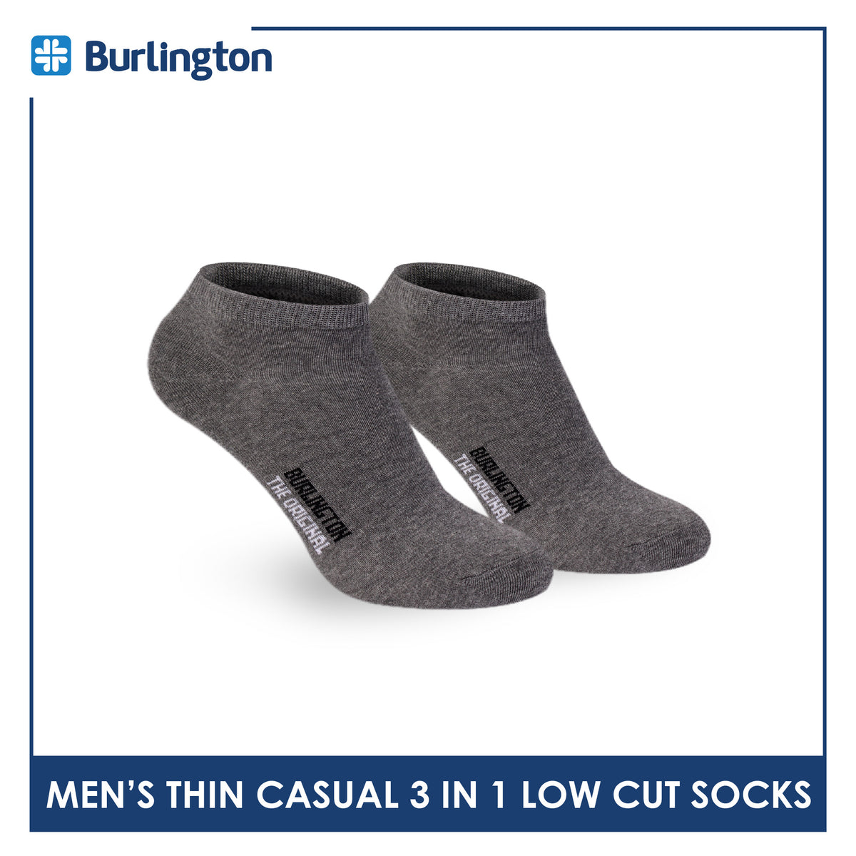 Burlington Men's Cotton Lite Thin Casual Low Cut Socks 3 pairs in a pack 140