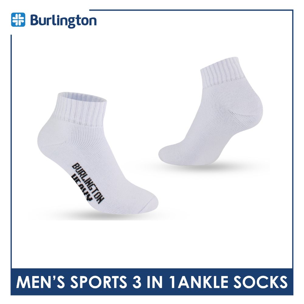 Burlington Men's Thick Sports Heavy Ankle socks 3 pairs in 1 pack 0222H