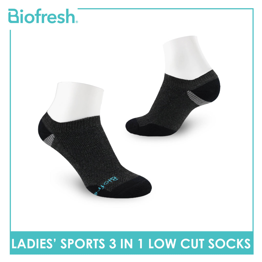 Biofresh Ladies' Antimicrobial Cotton Low Cut Thick Sport Socks 3 pairs in a pack RLSKG30