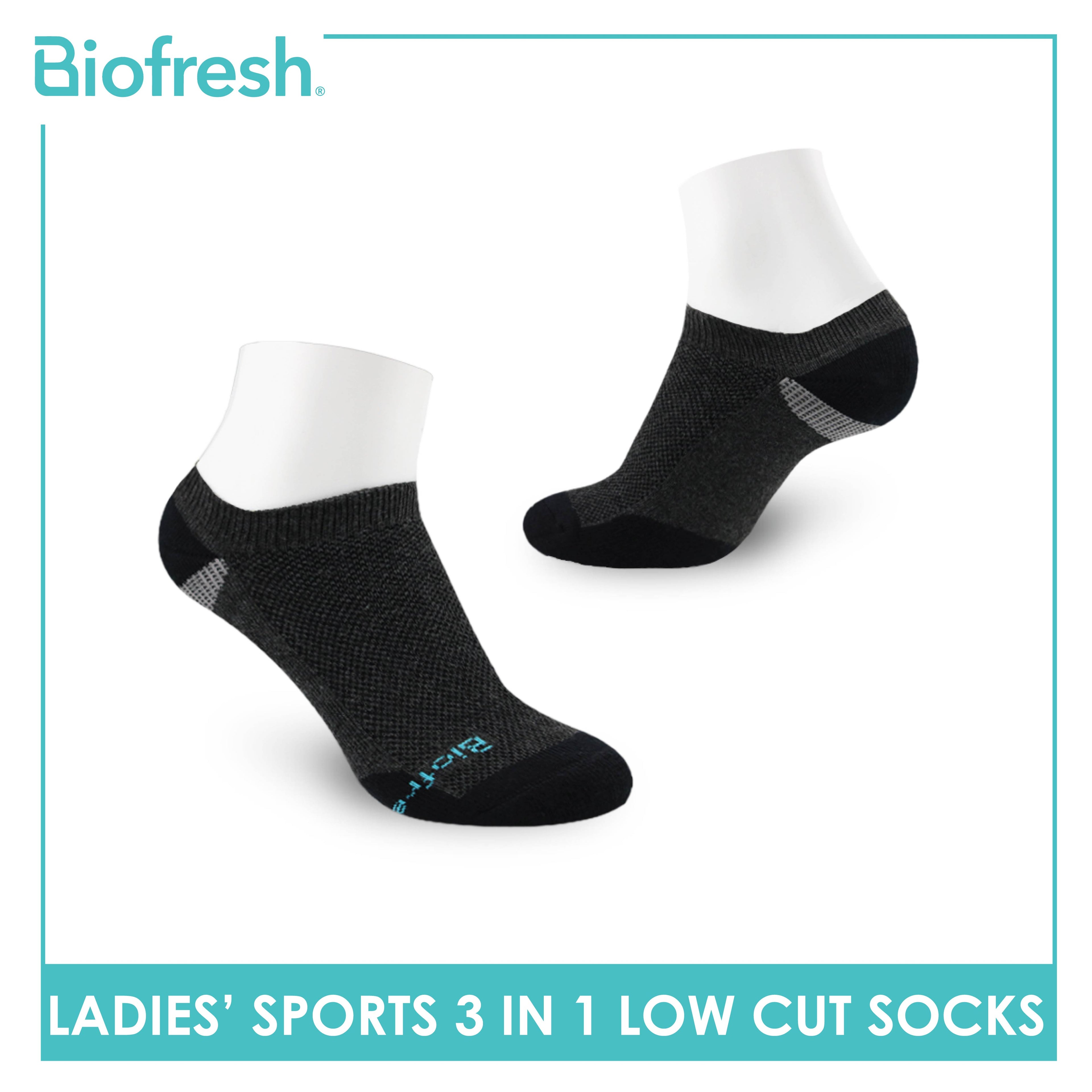 Biofresh Ladies' Antimicrobial Cotton Low Cut Thick Sport Socks 3 pairs in a pack RLSKG30