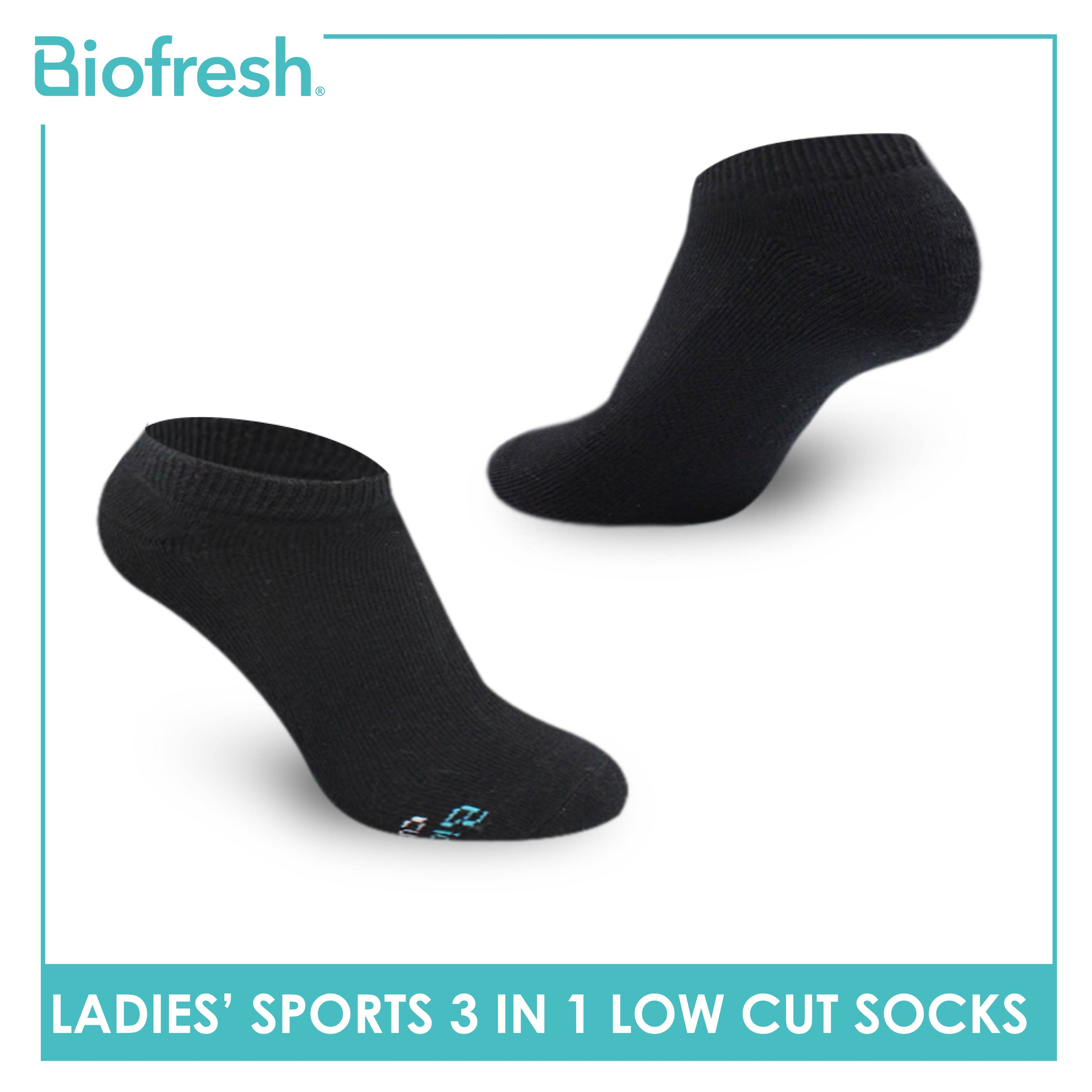 Biofresh Ladies' Antimicrobial Cotton Low Cut Thick Sport Socks 3 pairs in a pack RLSKG26