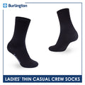 Burlington Ladies Cotton Stick & Style Thin Casual Crew Socks 1 pair BLCD631