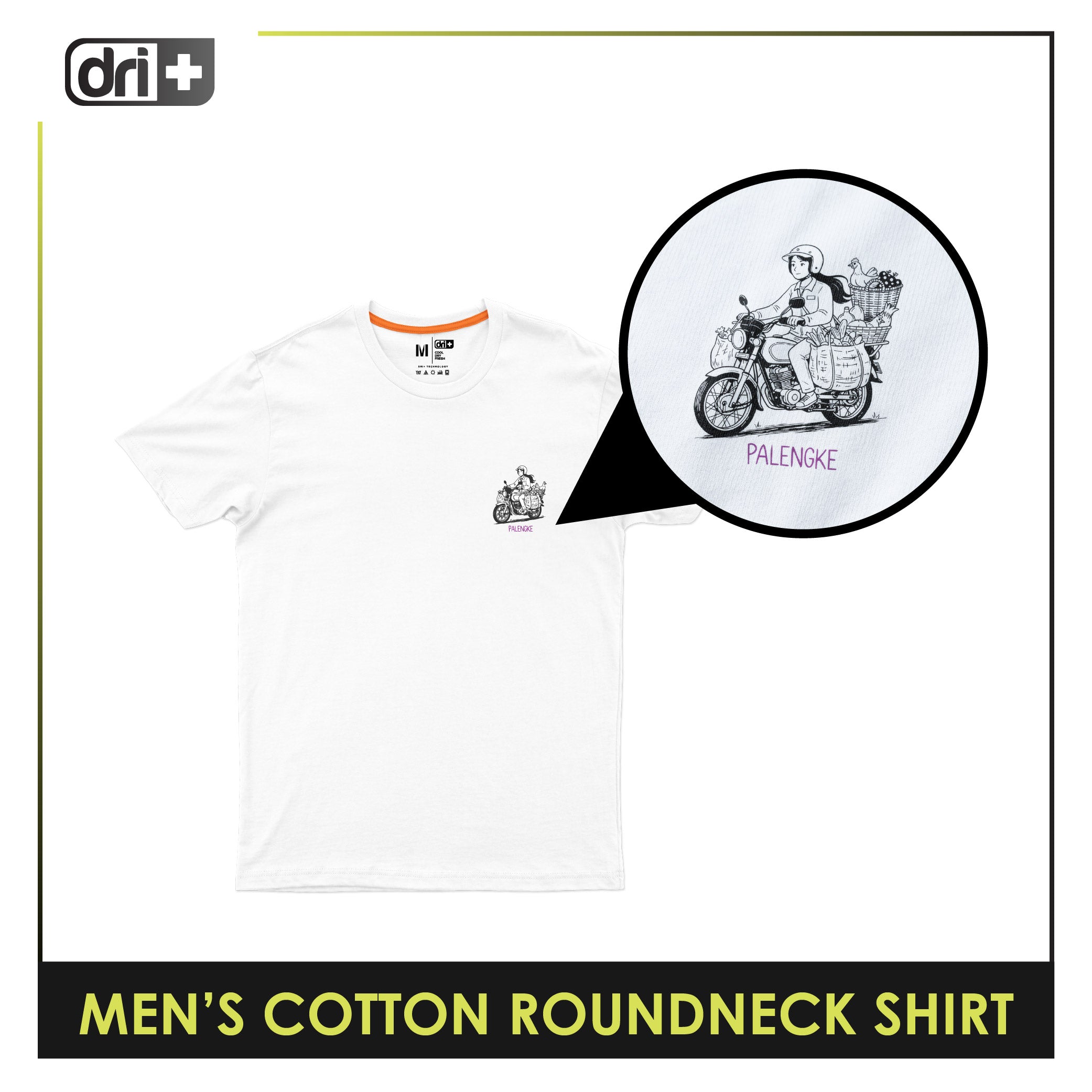 Dri plus Men's Cooltura Anti-Odor Sweat Wicking Cotton Roundneck Shirt Collection 1 piece DUMSRC614