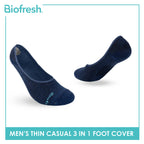Biofresh Men’s Cotton Thin Casual Foot Cover With Heel Gel 3 pairs in a pack RMCFG5