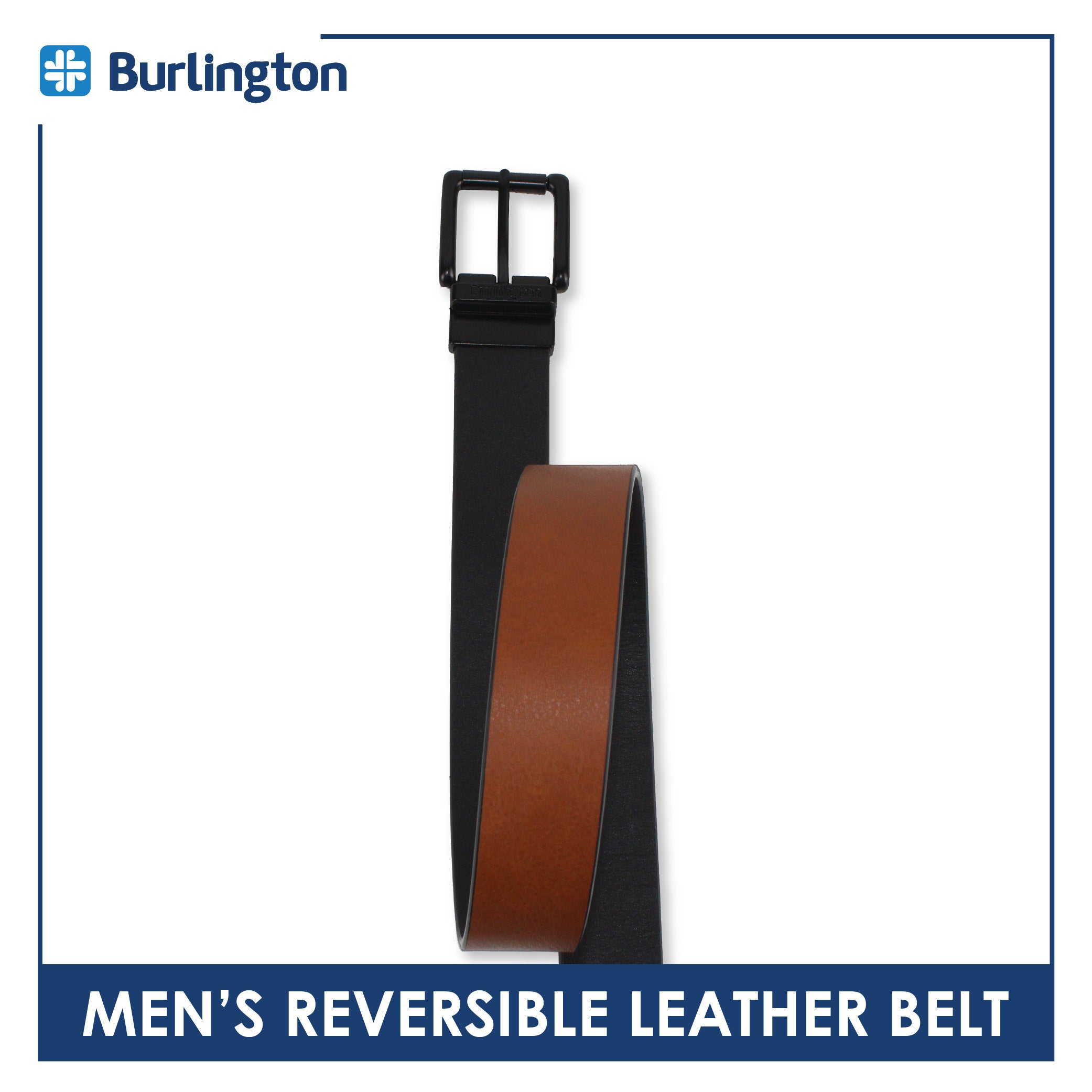 Burlington Men's Reversible Genuine Leather Belt 1 piece JMLR511