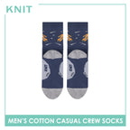 Knit Men's Astronaut (Royal Blue) Cotton Thin Casual Crew Socks 1 pair KMC531