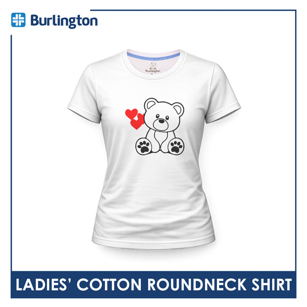 Burlington Ladies' Cotton Bearlington Valentine’s Heart Roundneck Shirt 1pc TBLDSR2