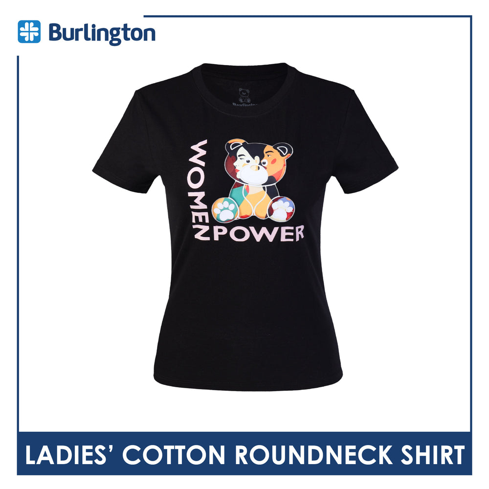Burlington Ladies' Cotton Bearlington Women’s Month Roundneck Shirt 1pc TBLDSRWM1