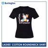 Burlington Ladies' Cotton Bearlington Women’s Month Roundneck Shirt 1pc TBLDSRWM1