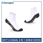 Burlington Boys’ Cotton Casual Ankle Socks 3 pairs in 1 pack BBCKG82