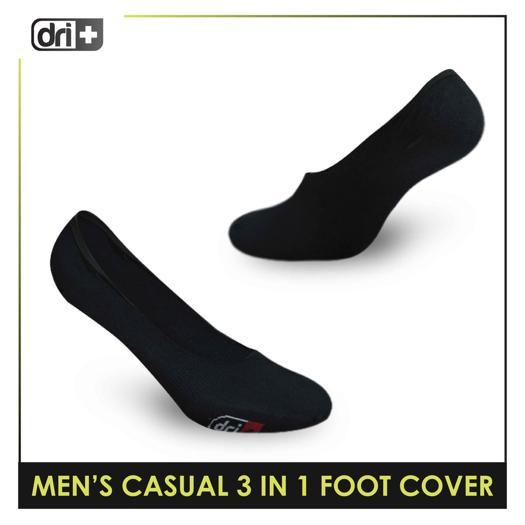 Dri Plus Cotton Lite Thin Casual  No Show Socks With Anti Slip Heel Gel 3 pairs in a pack DMCFG2