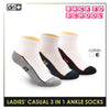 Dri Plus Ladies' Lite Casual Ankle Socks 3 pairs in a pack DLCKG35