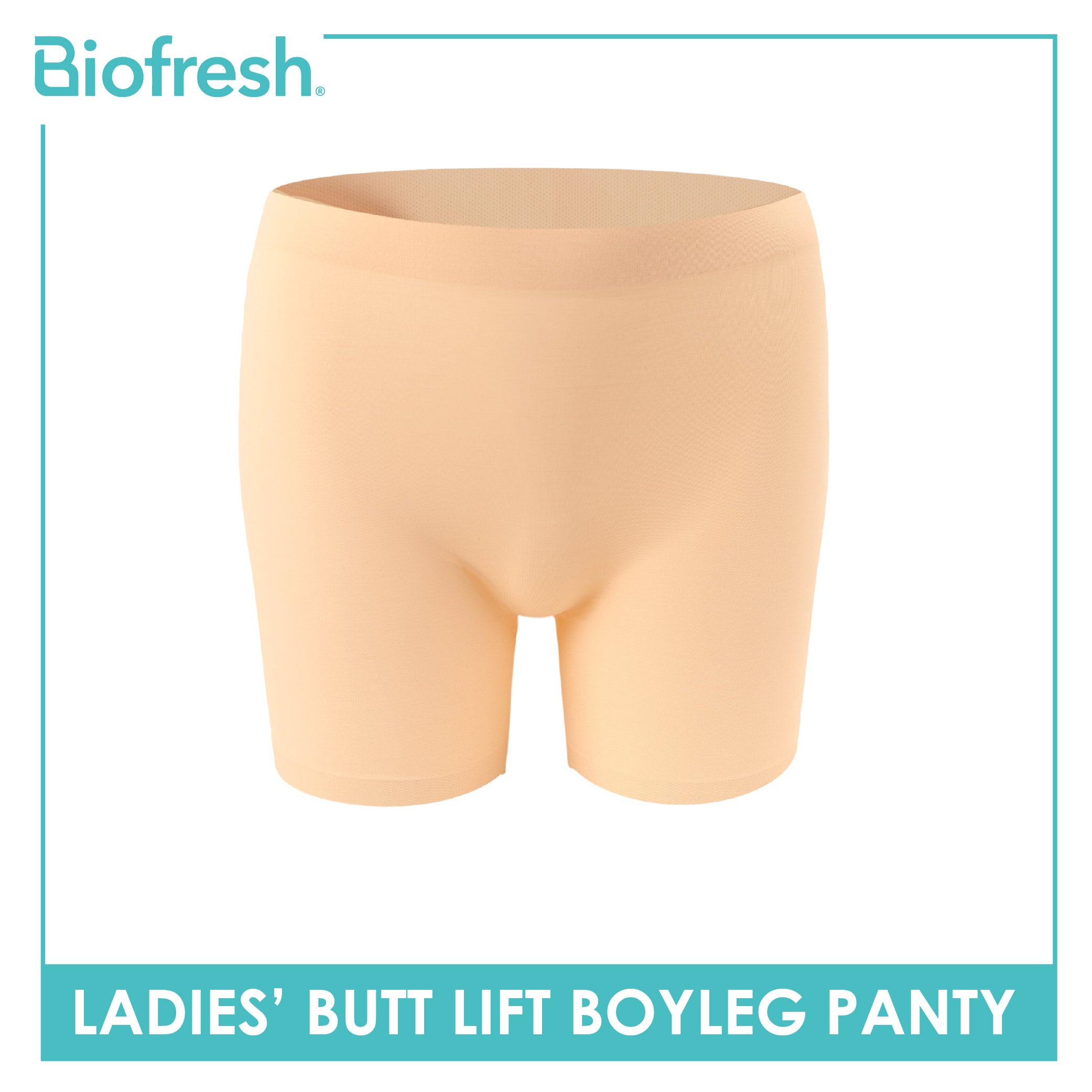 Biofresh Ladies’ Antimicrobial Padded Butt Lift Boyleg Panty 1 piece ULBBL531
