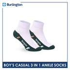 Burlington Boys’ Cotton Casual Ankle Socks 3 pairs in 1 pack BBCKG83