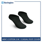 Burlington Men's Cotton Lite Casual No Show Socks 3 pairs in a pack BMFCCG3
