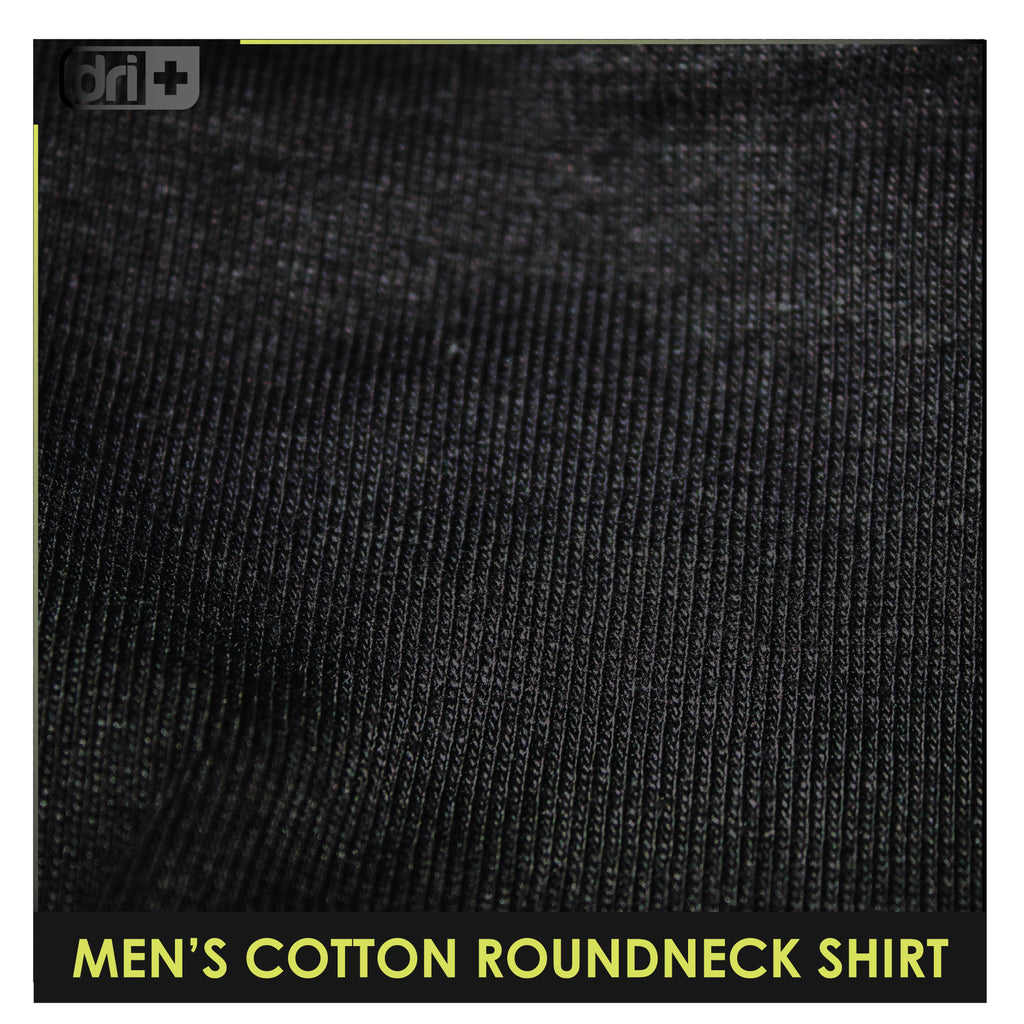 Dri Plus Men’s Anti-Odor Sweat Wicking Cotton Cracked Dri+ Logo Roundneck Shirt 1 piece DUMSRC611