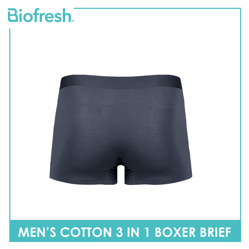 Biofresh Men's Antimicrobial Cotton Boxer Brief 3 pieces in a pack UMBBG521